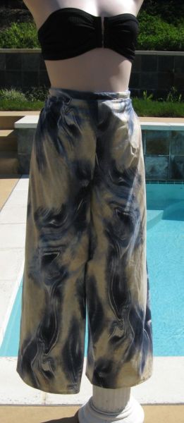 Vintage Marbleized Wrap Pants Cover Up